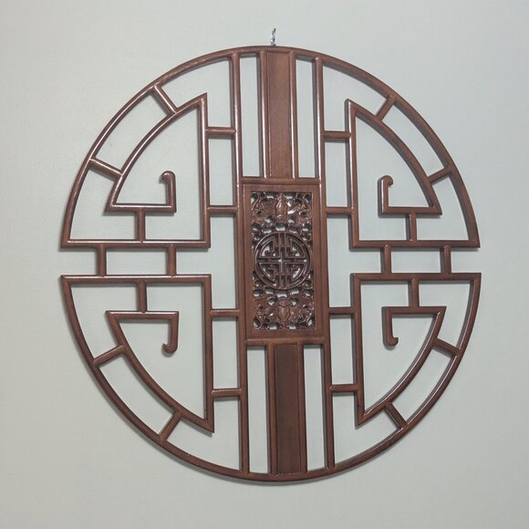 Large Classical Chinese Dongyang Wood Carving Lattice window Chinese wall art - Picture 5 of 11